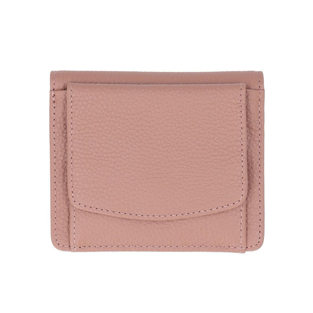 LIZDAYS リズデイズ 二つ折り財布 通販 lz-z65121 折財布 折り財布 スキミング防止 財布 ミニウォレット 小さめ さいふ サイフ ミニ財布 革 本革 レザー レディース 小銭入れ コンパクト おしゃれ かわいい きれいめ サーモンピンク ・