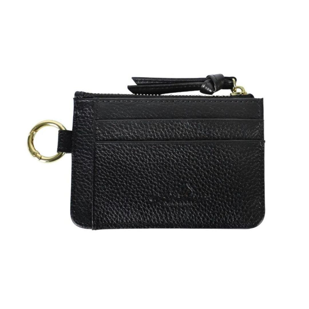 LIZDAYS パスケース コインケース 通販 定期入れ レディース フラグメントケース 本革 小銭入れ カードホルダー カード入れ カードケース ミニ財布 ミニポーチ カラビナ リズデイズ lz-67107 スリム 薄型 通勤 通学 かわいい おしゃれ ブラック ・