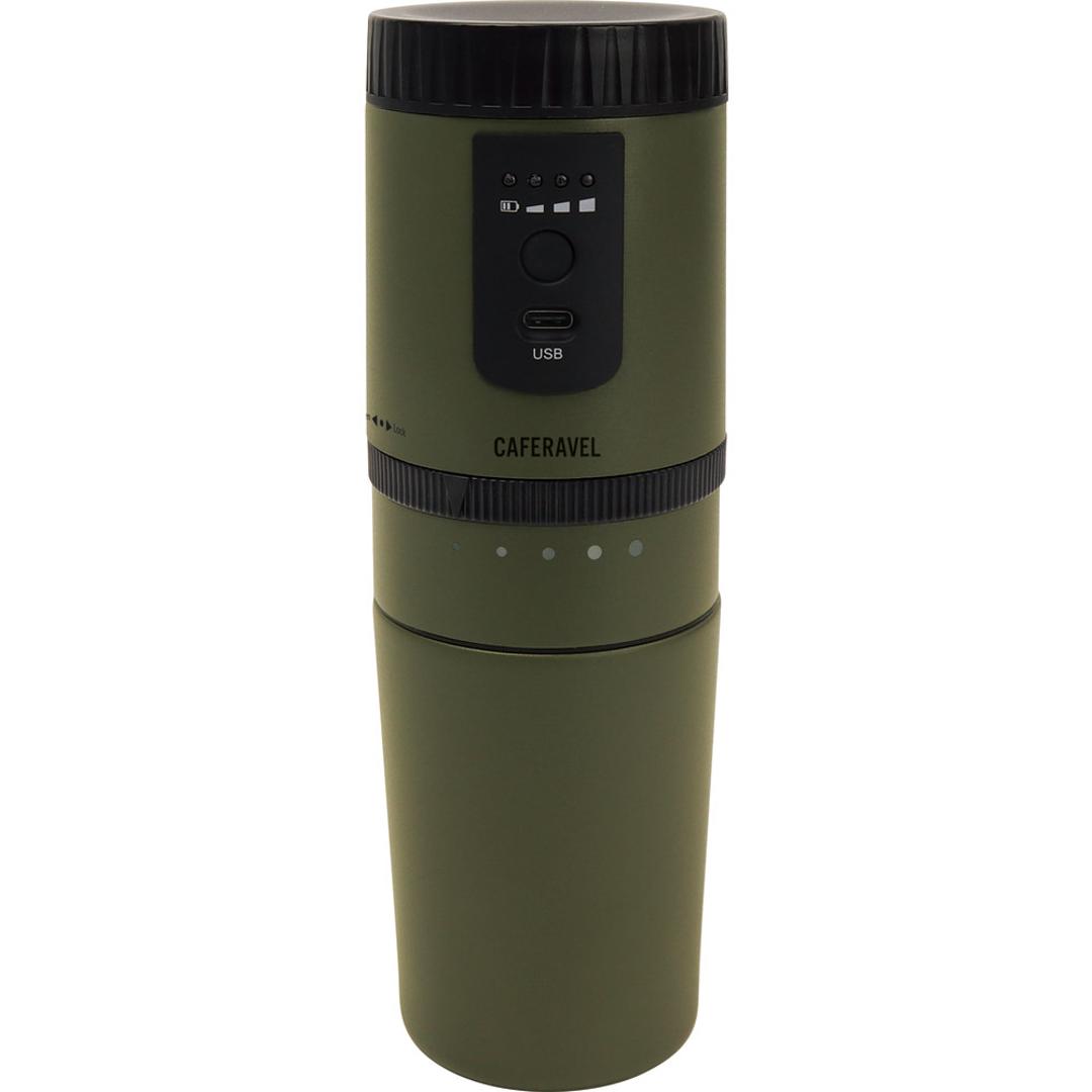 コーヒーメーカー ミル付き 通販 CAFERAVEL オールインワン マクロス MEK-107 カフェラベル 珈琲 おしゃれ USB充電 電動 調理家電 調理器具 キッチン アウトドア オフィス 一人暮らし インテリア 雑貨 オリーブグリーン ・