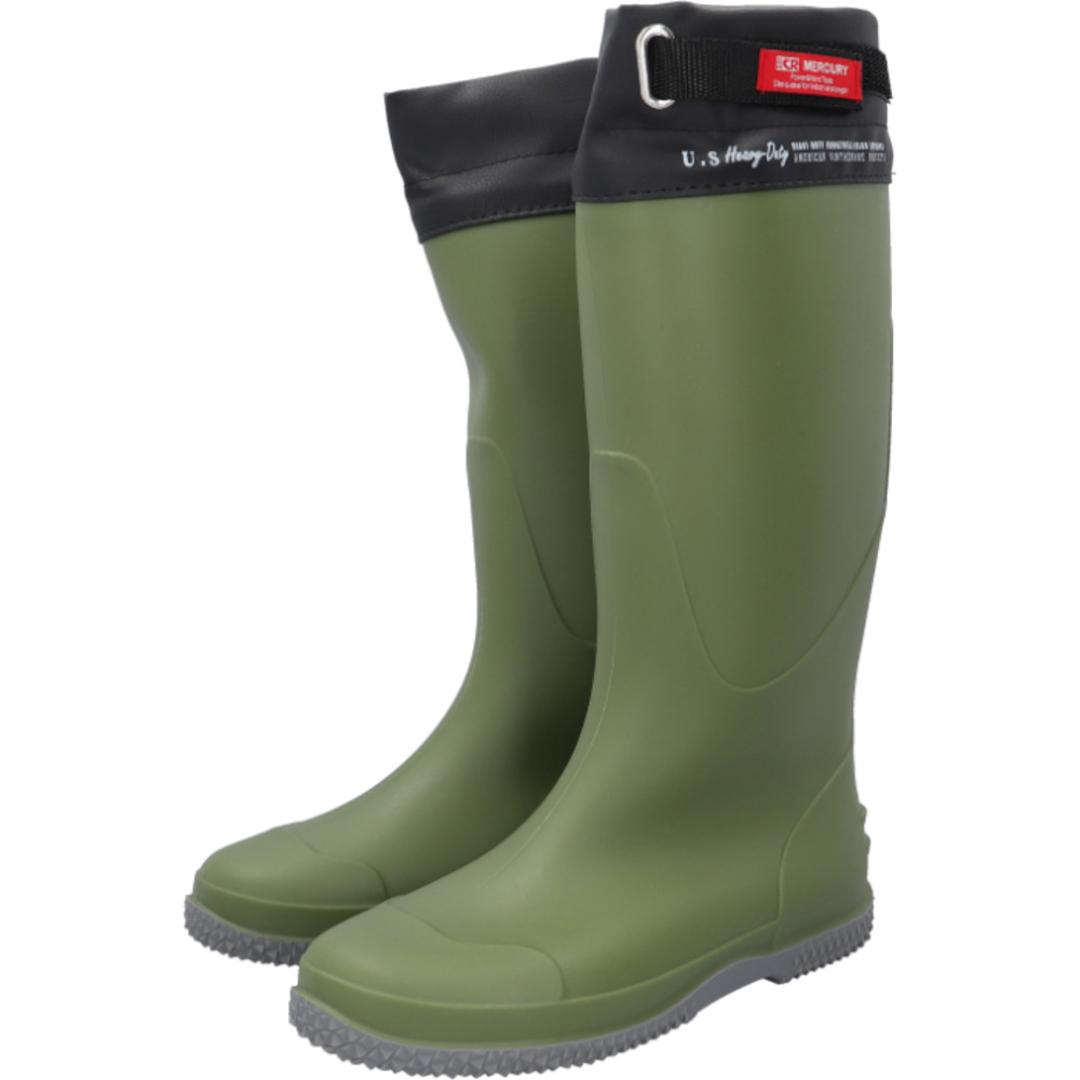 長くつ レディース 通販 MERCURY マーキュリー レインブーツ 作業ブーツ 農作業 土木作業 ロング アウトドア キャンプ 丸めて収納 持ち歩き 持ち運び 軽量 軽い ブーツ 釣りフィッシング おしゃれ かわいい 贈り物 ギフト KHAKI S(23.5-24cm)