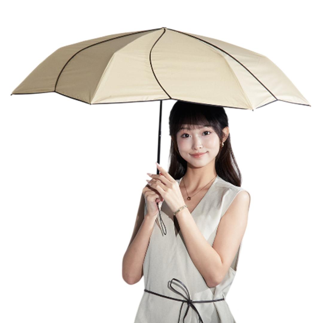 KIZAWA 日傘 折りたたみ 通販 キザワ MEX55HB063PI 折りたたみ傘 折りたたみ日傘 折り畳み傘 傘 かさ カサ 軽量 軽い airia ameri 超軽量カーボン 花びら 55cm 手開き おしゃれ 可愛い レディース 女性 通勤 通学 ベージュ×ブラック ・