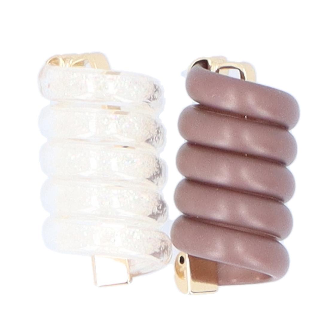 コイルアップ かわいい 通販 FLOWERING フラワーリング ミニコイルアップ コイルポニー ヘアアクセサリー ヘアゴム ヘアーゴム 小さめ ヘアアレンジ アレンジ ゴム おしゃれ 短め レディース 大人 眼鏡小物 便利グッズ 雑貨 アイウェア HCF0197.ブラウン ・