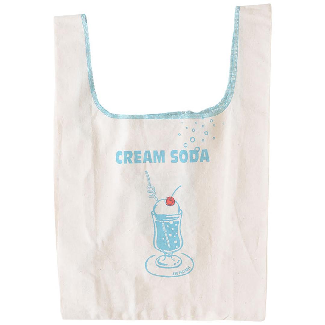 エコバッグ 小さめ 通販 AND PACKABLE アンドパッカブル 買い物バッグ 折り畳み 折りたたみ コンパクト トートバッグ ミニマルシェバッグ バッグ かわいい 軽量 ショッピングバッグ 持ち運び 軽い 贈り物 ギフト クリームソーダ.NT ・