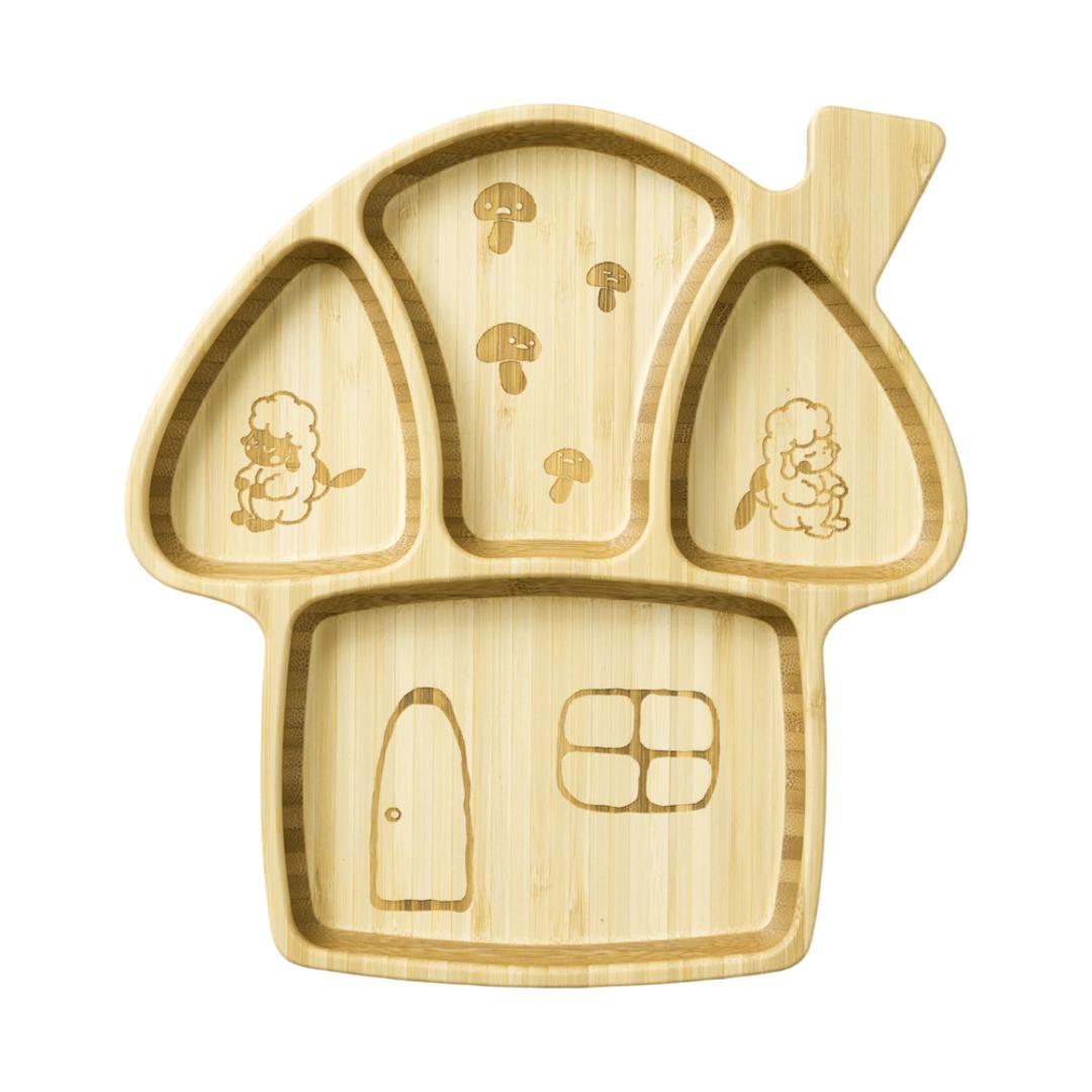 ランチプレート 子供 通販 食洗機対応 オシャレ 子ども 木 仕切り皿 プレート 皿 仕切り キッズプレート こども食器 セット お子様ランチ 離乳食 仕切皿 出産祝い 内祝い ベビー用品 赤ちゃん スプーン・フォーク付き 日本製 プレゼント キッズ用食器 男の子 女の子 きのこのおうち ・