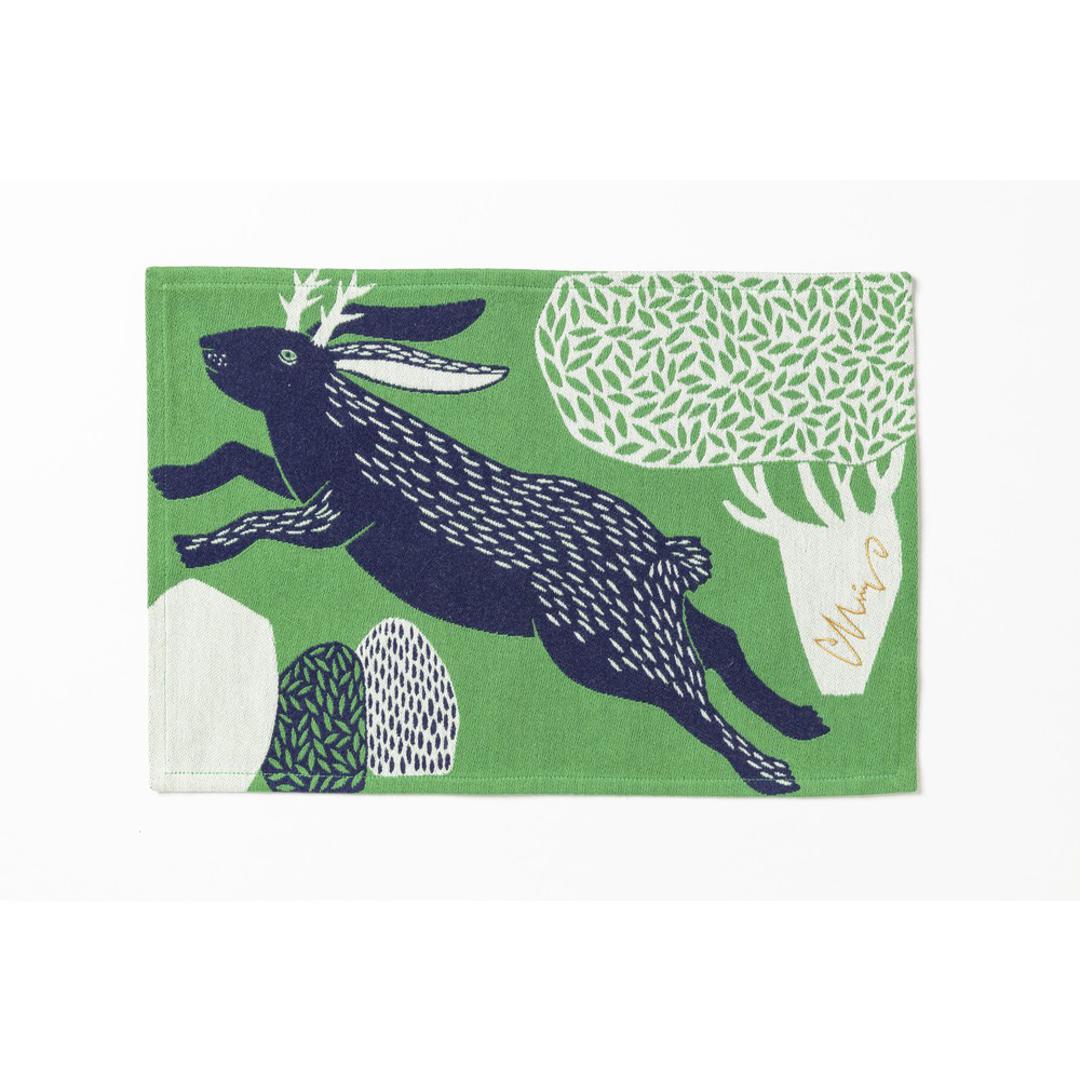 moritaMiW ランチマット 通販 ランチョンマット ランチクロス ナフキン クロス マット 森田miw 森田三和 楠橋紋織 約 43×30 ノンキャラ お弁当 おしゃれ 大人 小学校 幼稚園 森を跳ぶツノウサギ ・