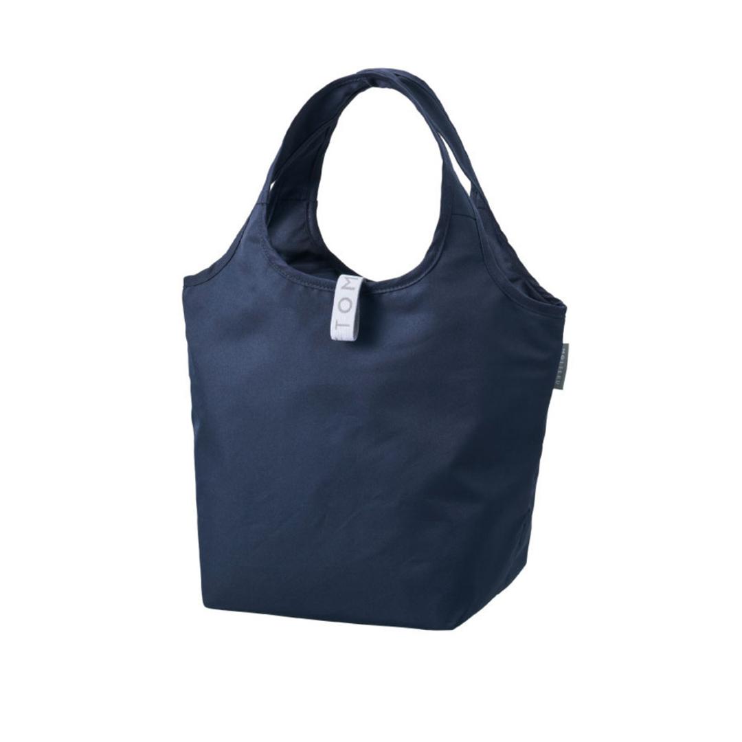 MOTTERU モッテル エコバッグ 折りたたみ 通販 エコバック コンパクト おりたたみ 折り畳み 買い物バッグ 買い物バック 入れやすい 出しやすい 使いやすい トート 手提げ クルリト 保冷バッグ 保冷バック 約13L 日常使い シンプル 無地 ネイビー ・