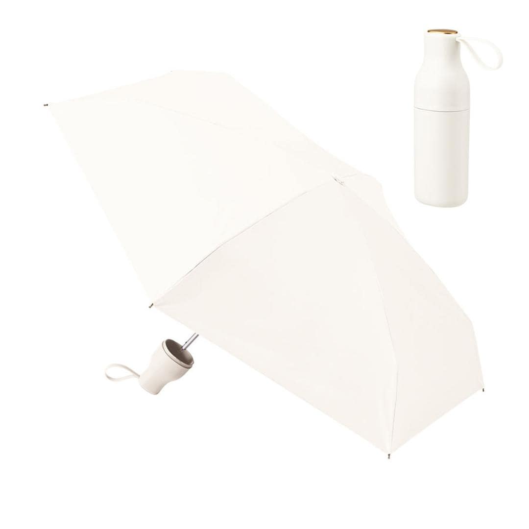 motteru 傘 折りたたみ 通販 折りたたみ傘 折りたたみ日傘 晴雨兼用傘 折り畳み傘 かさ カサ 晴雨兼用 遮光率100% UVカット 折り畳み レディース 女性 コンパクト ケース付き モッテル MO-3033 スリムボトルアンブレラUPF50+ オフホワイト ・