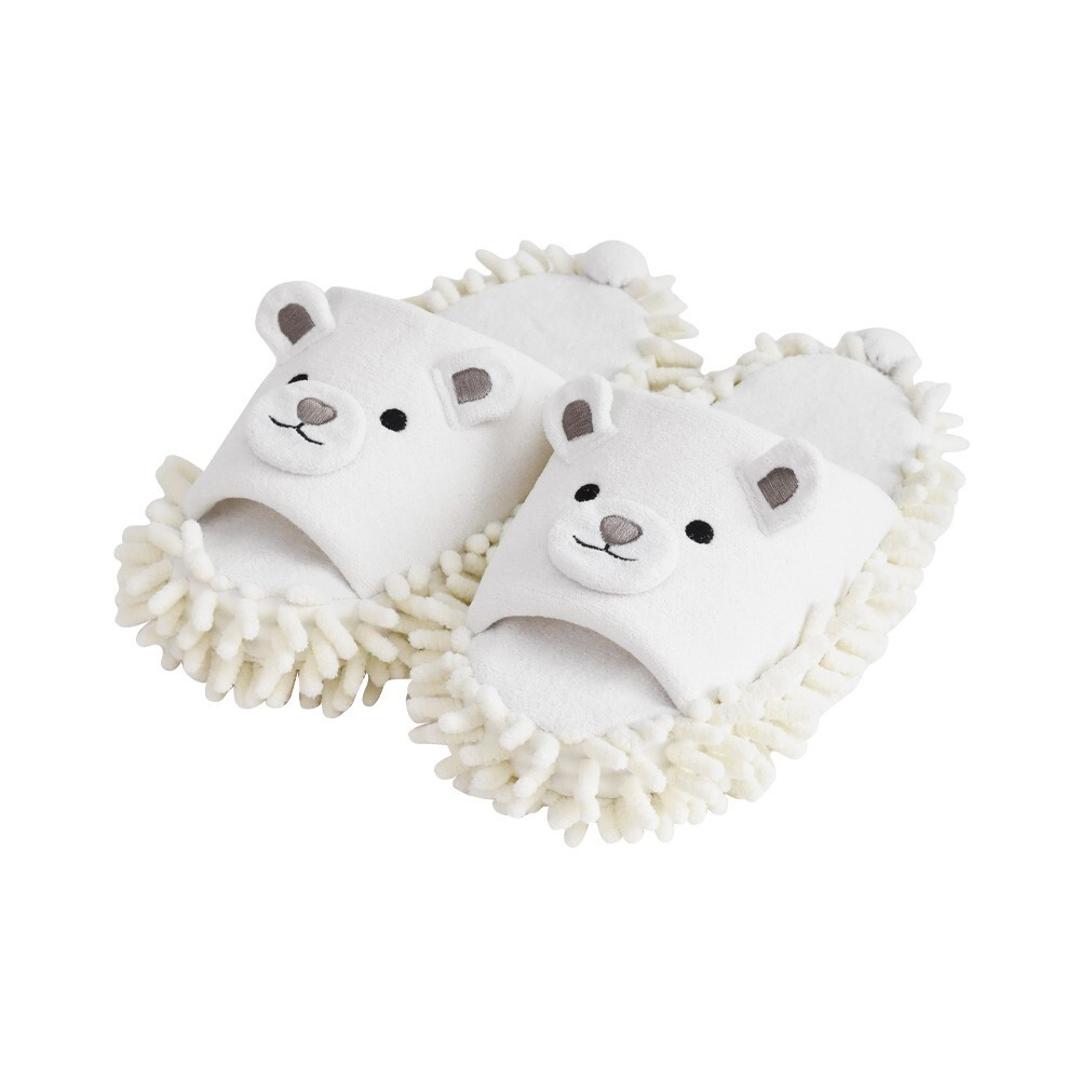 スリッパ モップ 通販 モップスリッパ お掃除スリッパ アニマルスリッパ 動物 アニマル 部屋履き かわいい おしゃれ 床掃除 おそうじスリッパ ルームシューズ 掃除 そうじ 便利グッズ お掃除グッズ MOFUZOO. モフス゛ー ギフト プレゼント シロクマ ・