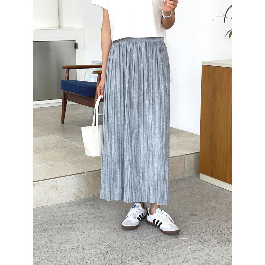 プリーツスカート ロング 通販 ロングスカート スカート プリーツ マキシ丈スカート レディース ロング丈 マキシ丈 春夏 春 秋 おしゃれ カジュアル モノトーン きれいめ シンプル オシャレ 大人可愛い 無地 ボトムス レディースファッション ライトグレー ・