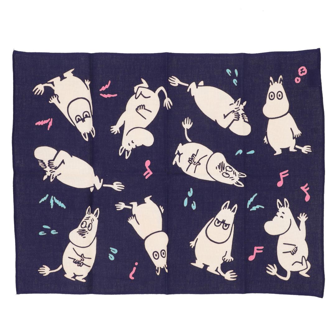 moomin 注染のはんかち 日本製 通販 ハンカチ ムーミン 綿100% キャラクター おしゃれ 可愛い プレゼント ギフト 北欧 かわいい プチギフト 大人 贈り物 レディース ランチマット メンズ グッズ 入園 お祝い 入学 卒業 ファッション雑貨 ムーミン/紺 ・