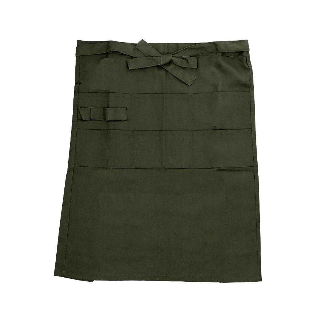 前掛け エプロン 通販 おしゃれ ギャルソン サロン ソムリエ 黒 カフェ ユニフォーム 腰巻き レディース メンズ レストラン カフェエプロン 制服 男女兼用 無地 green ・