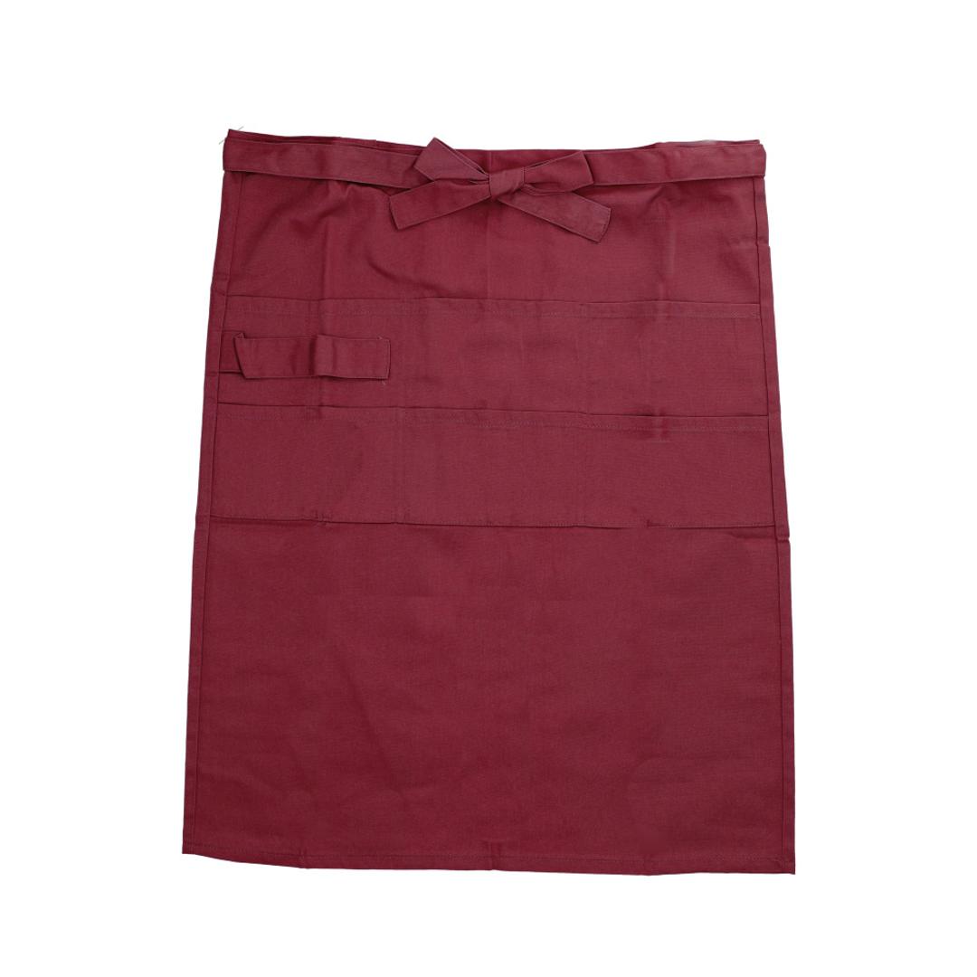 前掛け エプロン 通販 おしゃれ ギャルソン サロン ソムリエ 黒 カフェ ユニフォーム 腰巻き レディース メンズ レストラン カフェエプロン 制服 男女兼用 無地 red ・