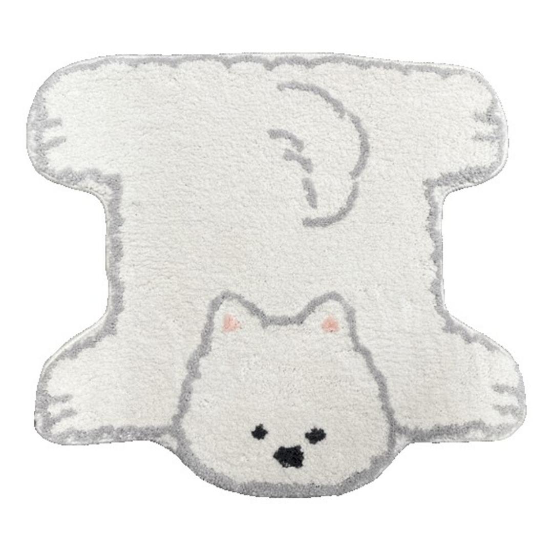 ミニマット かわいい 通販 犬のひらきマット マット ラグ 玄関マット キッチンマット 滑り止め フロアマット ドアマット ベッドサイドマット 滑り止め付 おしゃれ 可愛い グッズ 犬好き いぬ イヌ インテリア 雑貨 サモエド ・