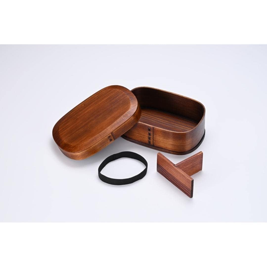 曲げわっぱ 弁当箱 850ml 通販 わっぱ弁当箱 お弁当箱 わっぱ ランチボックス 1段 大人用弁当箱 曲げわっぱ弁当箱 大 ヒロショウ MWB-850 一段 大きい 女子 大人 男性 おしゃれ 仕切りあり 仕切り付き お弁当グッズ 弁当用品 キッチン用品 ブラウン ・