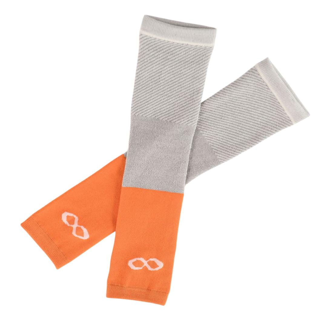 R×L アームカバー 通販 日本製 メリノ アームウォーマー ハンドウォーマー 手袋 ロング アールエル MWS9302 メンズ レディース 指なし 手首 あったか 冷え対策 暖かい 温かい 防寒 温活 スポーツ かわいい おしゃれ オレンジxアイボリー ・