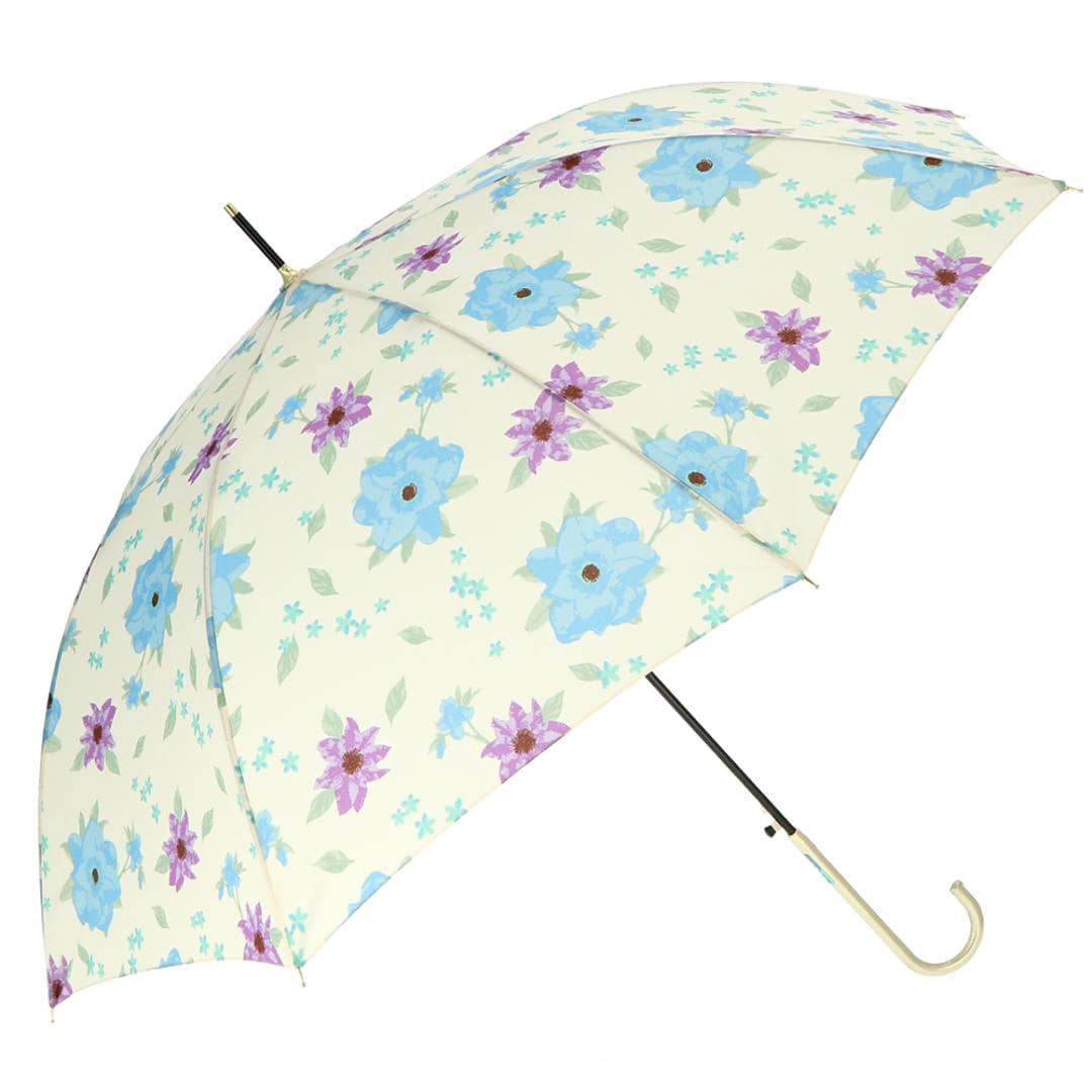 傘 レディース 長傘 ワンタッチ 通販 おしゃれ ブランド 大きめ 8本骨 雨傘 ジャンプ 耐風 スリム 60cm 8mm骨 かわいい かさ カサ 雨 雨の日 あめ 梅雨 アミュゾンスーラプルイ amusant sous la pluie 17520.ブルームベージュ ・