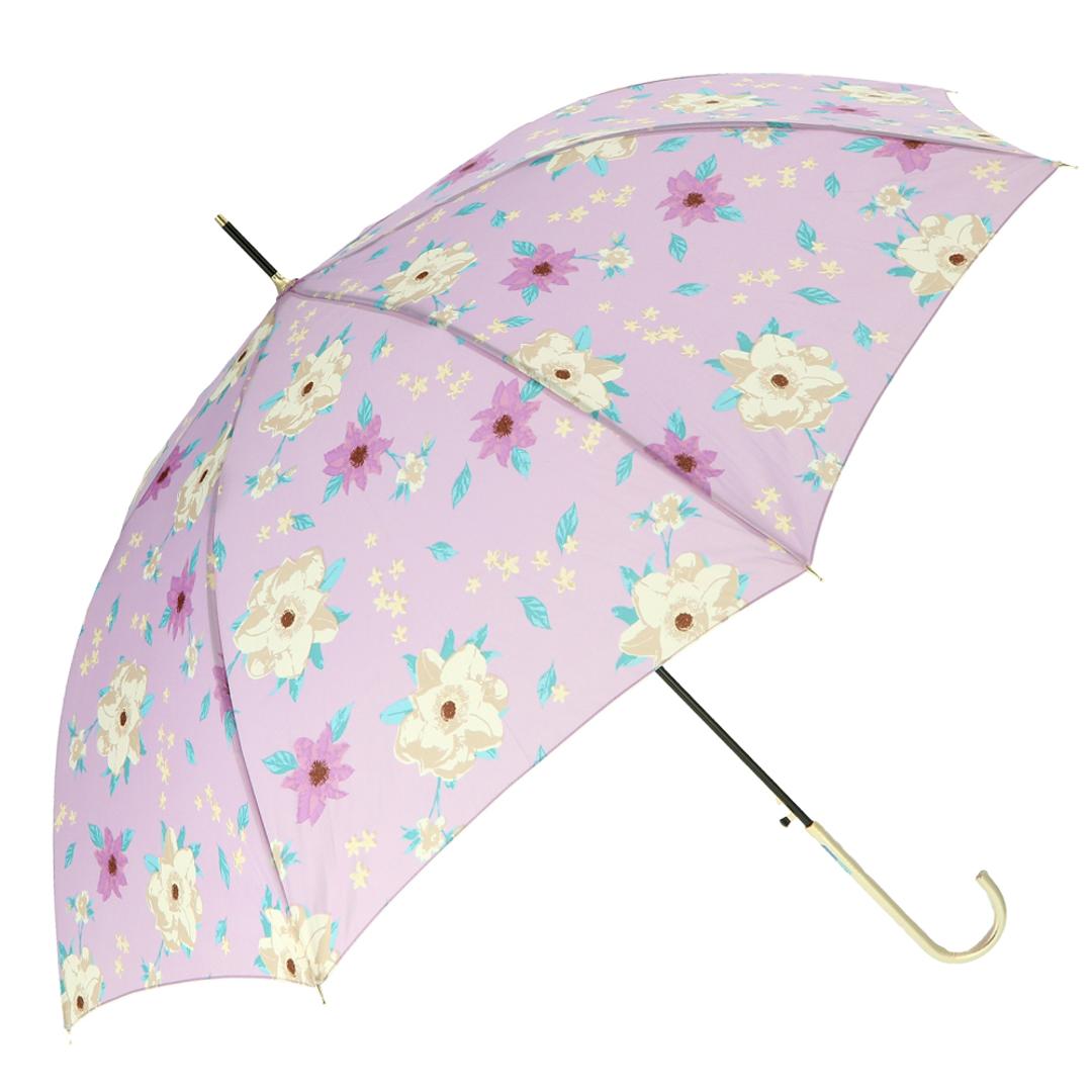 傘 レディース 長傘 ワンタッチ 通販 おしゃれ ブランド 大きめ 8本骨 雨傘 ジャンプ 耐風 スリム 60cm 8mm骨 かわいい かさ カサ 雨 雨の日 あめ 梅雨 アミュゾンスーラプルイ amusant sous la pluie 17520.ブルームパープル ・