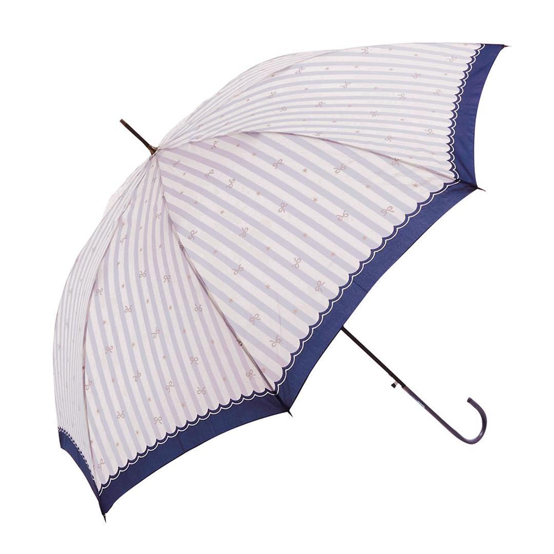 傘 レディース 長傘 ワンタッチ 通販 おしゃれ ブランド 大きめ 8本骨 雨傘 ジャンプ 耐風 スリム 60cm 8mm骨 かわいい かさ カサ 雨 雨の日 あめ 梅雨 アミュゾンスーラプルイ amusant sous la pluie 27790.リボンStGY ・