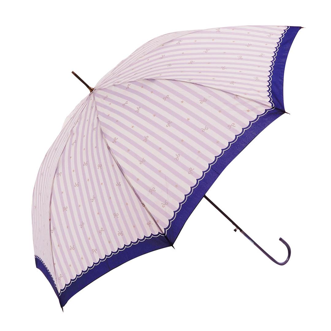 傘 レディース 長傘 ワンタッチ 通販 おしゃれ ブランド 大きめ 8本骨 雨傘 ジャンプ 耐風 スリム 60cm 8mm骨 かわいい かさ カサ 雨 雨の日 あめ 梅雨 アミュゾンスーラプルイ amusant sous la pluie 27790.リボンStPU ・