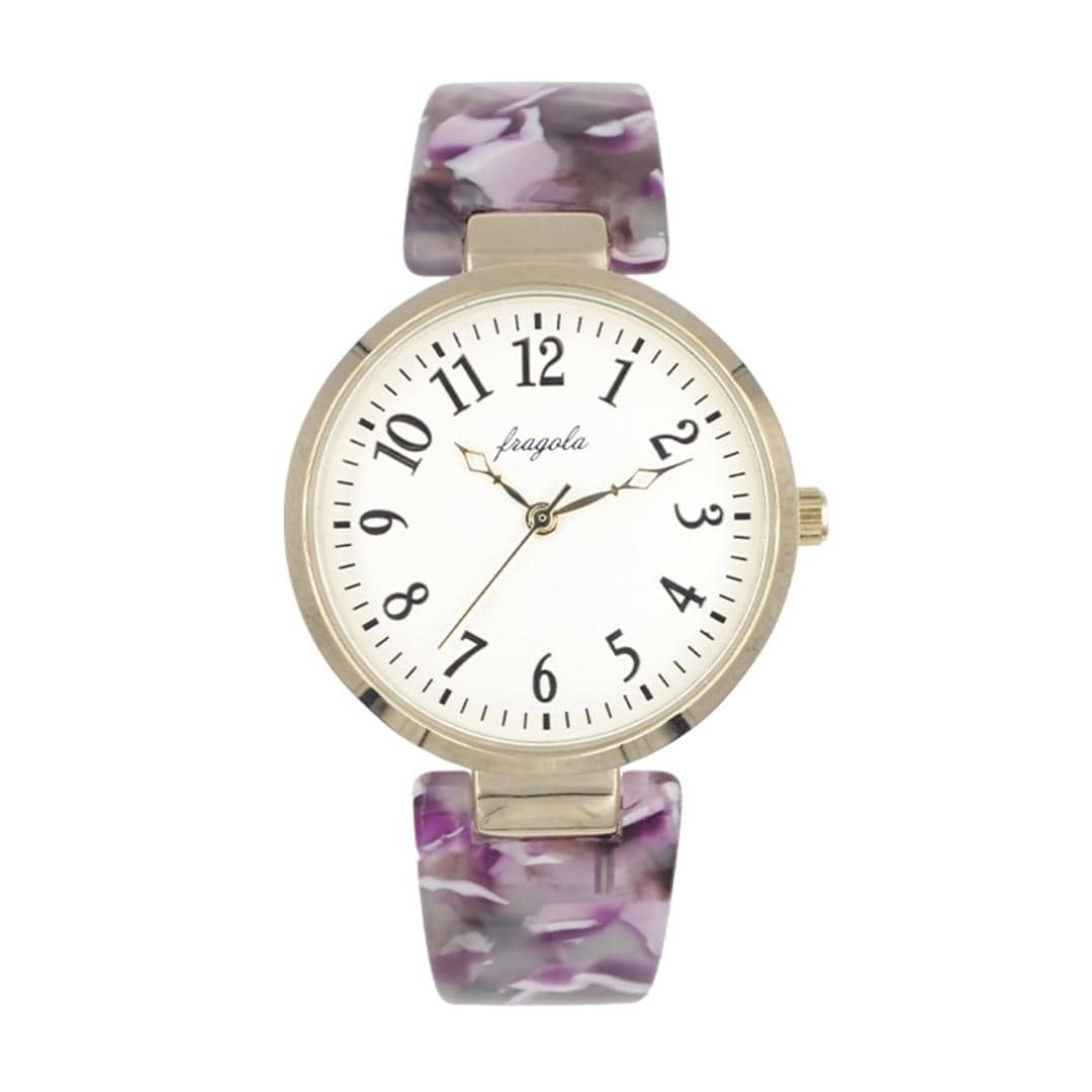 腕時計 レディース バングル 通販 fragola フラゴラ バングルウォッチ 時計 ウォッチ 日常生活防水 女性 おしゃれ オシャレ かわいい バングル時計 フォーマル 着けやすい シンプル 就職祝い ギフト 贈り物 アクセサリー パープル ・