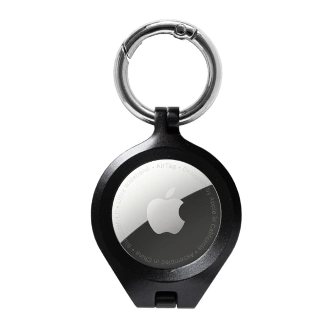AirTag ケース アルム 通販 air tag キーホルダー AirTagケース AirTag保護ケース エアタグケース 保護カバー アルミバンパー キーリング おしゃれ オシャレ シンプル アルミ合金製 カラビナ付き 落下防止 軽量 軽い AT-AB ブラック ・