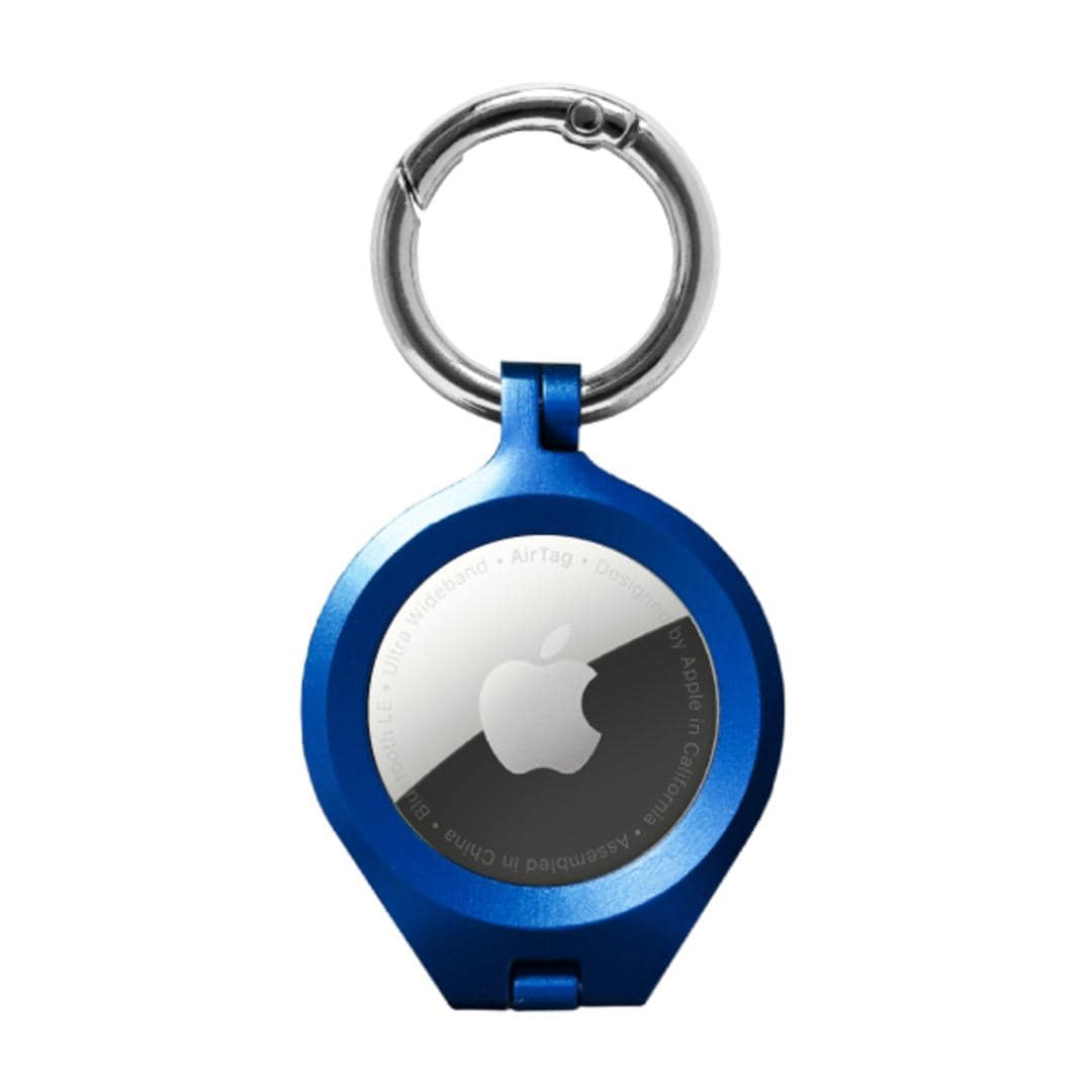 AirTag ケース アルム 通販 air tag キーホルダー AirTagケース AirTag保護ケース エアタグケース 保護カバー アルミバンパー キーリング おしゃれ オシャレ シンプル アルミ合金製 カラビナ付き 落下防止 軽量 軽い AT-AB ブルー ・