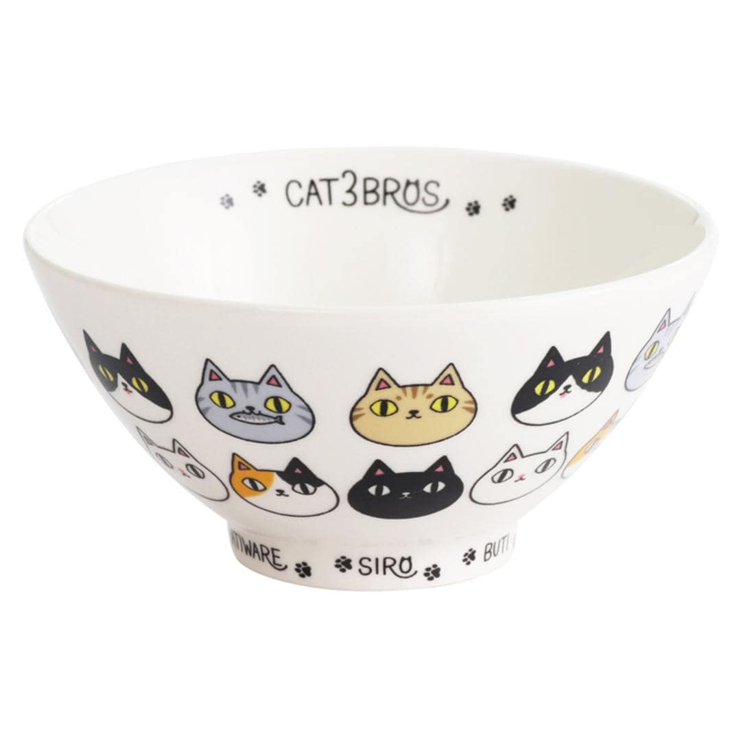 にゃん屋 猫3兄弟 お茶碗 通販 日本製 飯椀 ご飯茶碗 茶碗 茶わん 猫 ねこ ネコ 耳付き キャラクター 猫柄 ネコ柄 食器 可愛らしい キッチン雑貨 かわいい 可愛い キャラ キャット キュート お祝い 記念品 ギフト 贈り物 生活雑貨 顔 ・