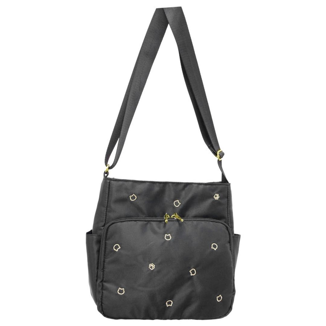 ショルダーバッグ 刺? 猫 通販 ショルダーバック ショルダー 肩掛け ななめ掛け 斜めかけ 縦型ショルダー 縦型ショルダーバッグ レディースショルダーバッグ 縦型 たて 普段使い 大人 ポケット 子供 かわいい 可愛い 旅行 トラベル 通学 通勤 縦型/刺繍ゴールド ・