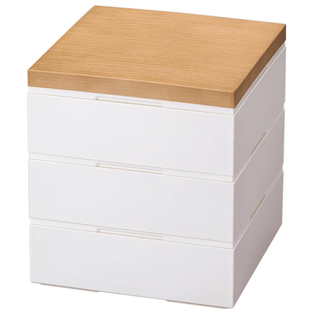 NH home エヌエイチホーム 弁当箱 三段 小さめ 通販 日本製 国産 お重箱 重箱 御重 ランチボックス お弁当箱 三段重箱 15cm 木目 シンプル 無地 運動会 おしゃれ 行楽 スタイリッシュ ピクニック アウトドア キッチン用品 ナチュラル ・