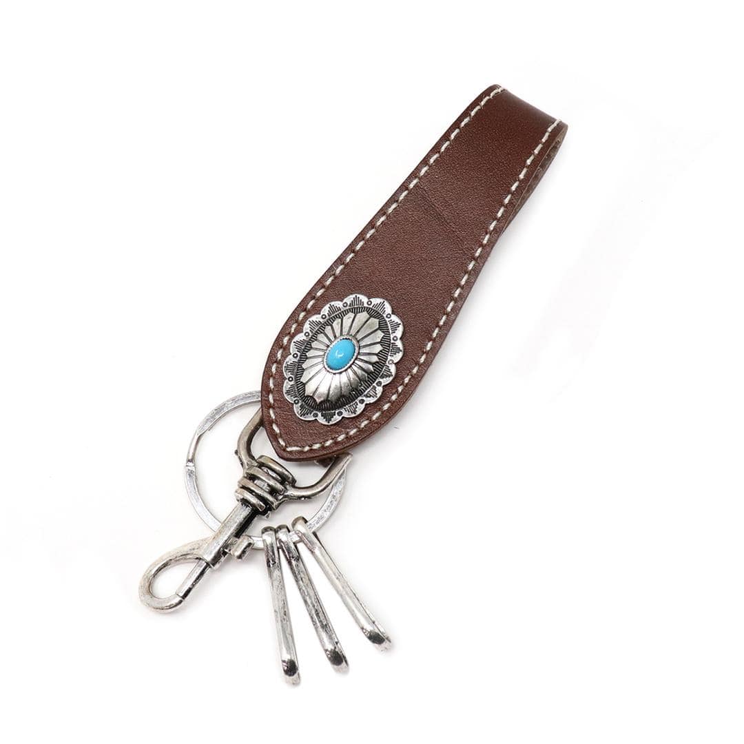 キーホルダー メンズ 通販 キーリング コンチョキーホルダー ベルトループ 牛革 革 本革 ココペリ コンチョ レディース キーアクセサリー フック 鍵 カギ おしゃれ かっこいい シンプル 飾りボタン レザー ギフト 贈り物 CHOCO ・