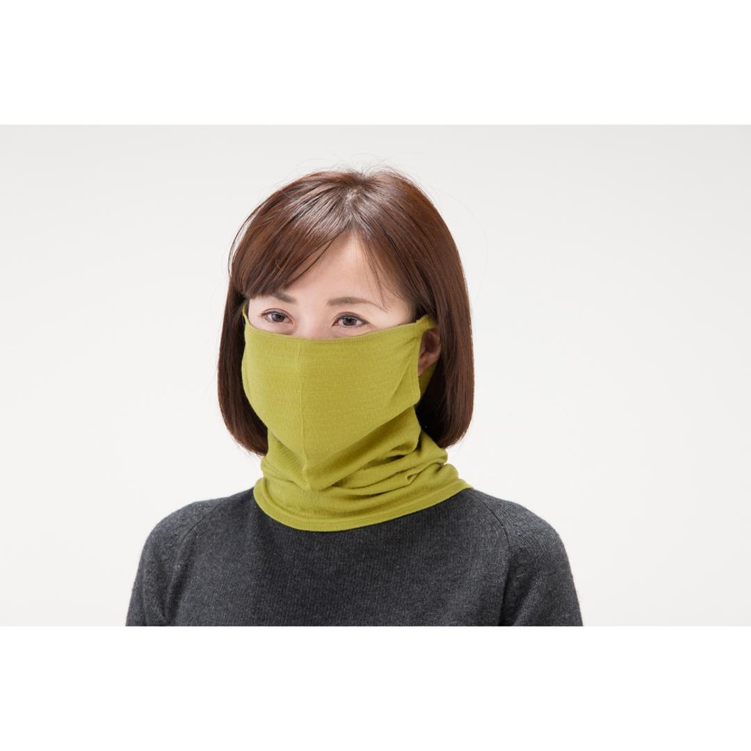 ネックウォーマー レディースシルク 通販 綿 シルク マスク ガーゼ 洗える おしゃれ あったか グッズ 秋冬 首元 温める 保温 暖かい コットン 乾燥 冷え グリーン ・