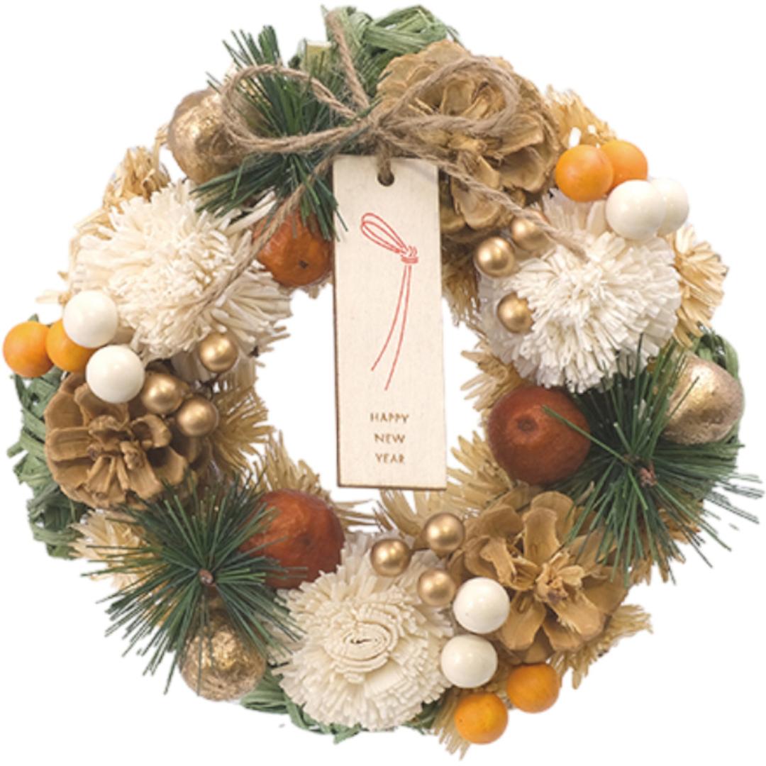 お正月 リース S 通販 玄関リース 冬 玄関 飾り Sサイズ 玄関飾り 壁飾り 秋 正月飾り 花 オーナメント GREEN HOUSE グリーンハウス ギフトボックス ウェルカム クリスマス ハロウィン おしゃれ オシャレ インテリア雑貨 鏡餅2025 ・