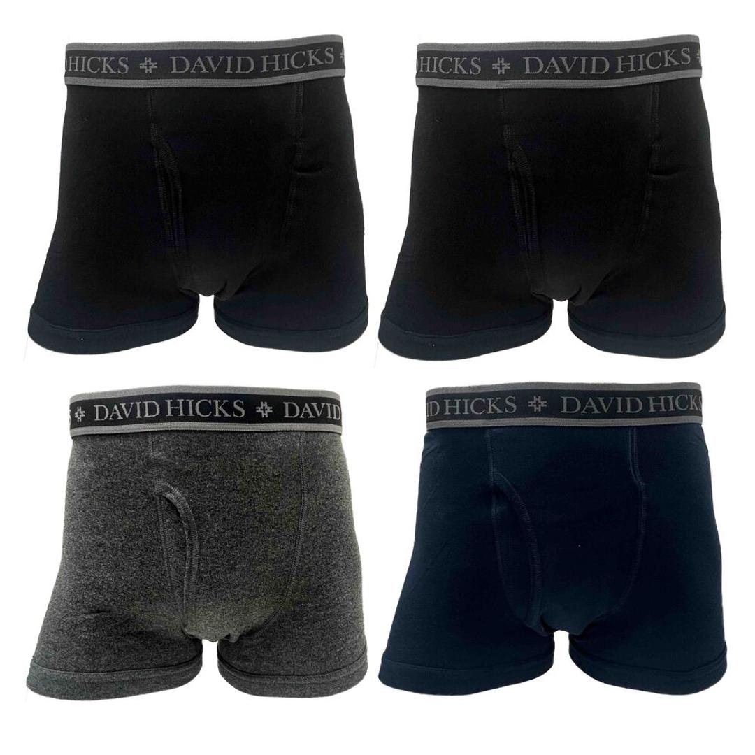 ボクサーパンツ メンズ セット 4枚 通販 ちょい漏れパンツ David Hicks ボクサーブリーフ 尿漏れパンツ 男性用 パンツ エチケットパンツ 綿100 コットン 4枚組 インナー 下着 紳士下着 肌着 しみない おしゃれ かっこいい 50代 60代 アソートB(099) Mサイズ