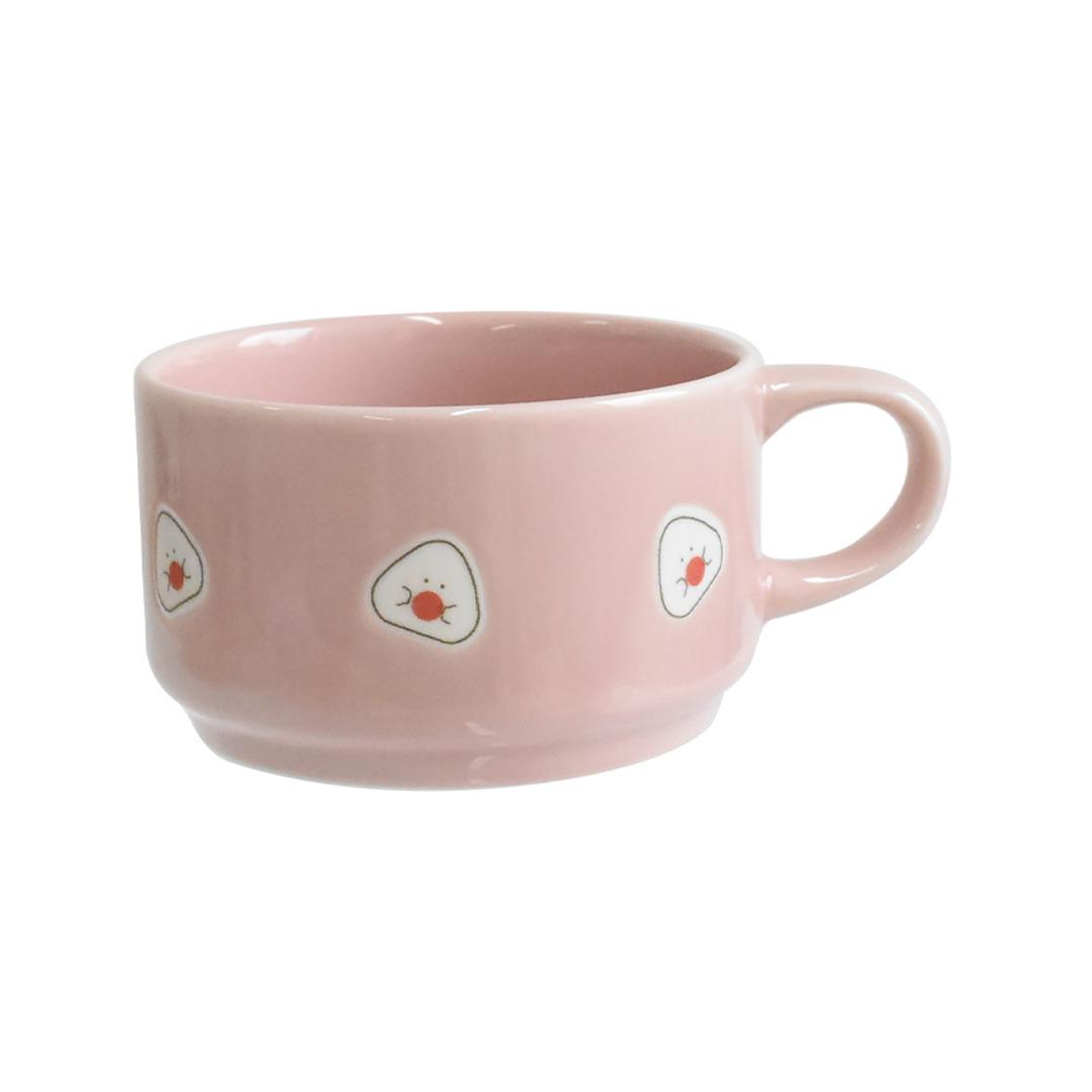 ぎゅっとおにぎりさん スープマグ 通販 おしゃれ 食器 スープカップ マグカップ コップ 洋食器 かわいい 可愛い カップ 陶器 マグ スープマグカップ スープボウル スープ 持ち手 キッチン ギフト オシャレ 贈り物 キッチン用品 梅 ・