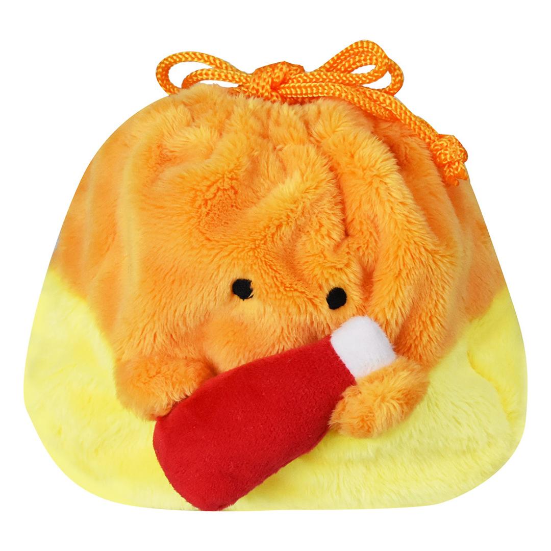巾着ポーチ かわいい 通販 巾着 ポーチ 巾着袋 小物入れ 化粧ポーチ 持ち歩き コスメーポーチ マルチケース コンパクト 可愛い ぬいぐるみ マスコット 小物収納 整理整頓 旅行 子供 こども 女性 マチ付き ぎゅっとおにぎりさん ギフト 贈り物 オムライス ・