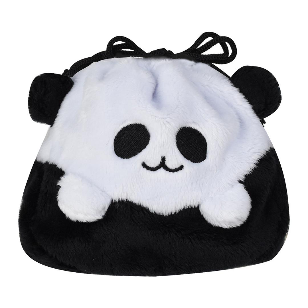 巾着ポーチ かわいい 通販 巾着 ポーチ 巾着袋 小物入れ 化粧ポーチ 持ち歩き コスメーポーチ マルチケース コンパクト 可愛い ぬいぐるみ マスコット 小物収納 整理整頓 旅行 子供 こども 女性 マチ付き ぎゅっとおにぎりさん ギフト 贈り物 パンダ ・