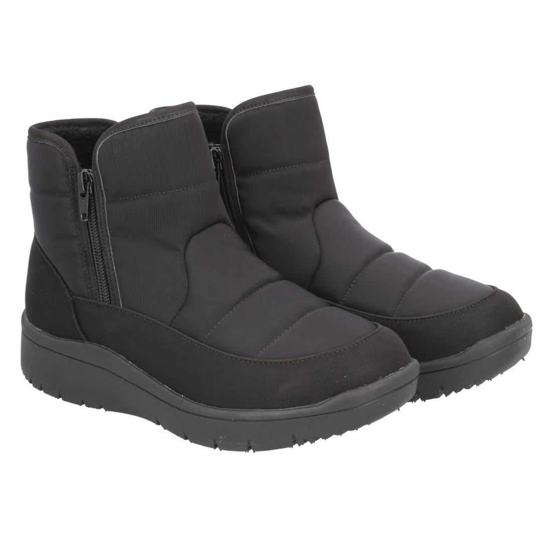 Pansy パンジー ブーツ レディース 通販 ショートブーツ レディースシューズ 靴 シューズ 婦人靴 ゆったり 幅広 ショート 防滑 滑りにくい あたたか あたたかい ボア付き ボア 脱ぎ履きラクラク 保温性 断熱性 女性用 レディース靴 ブラック 22.5cm