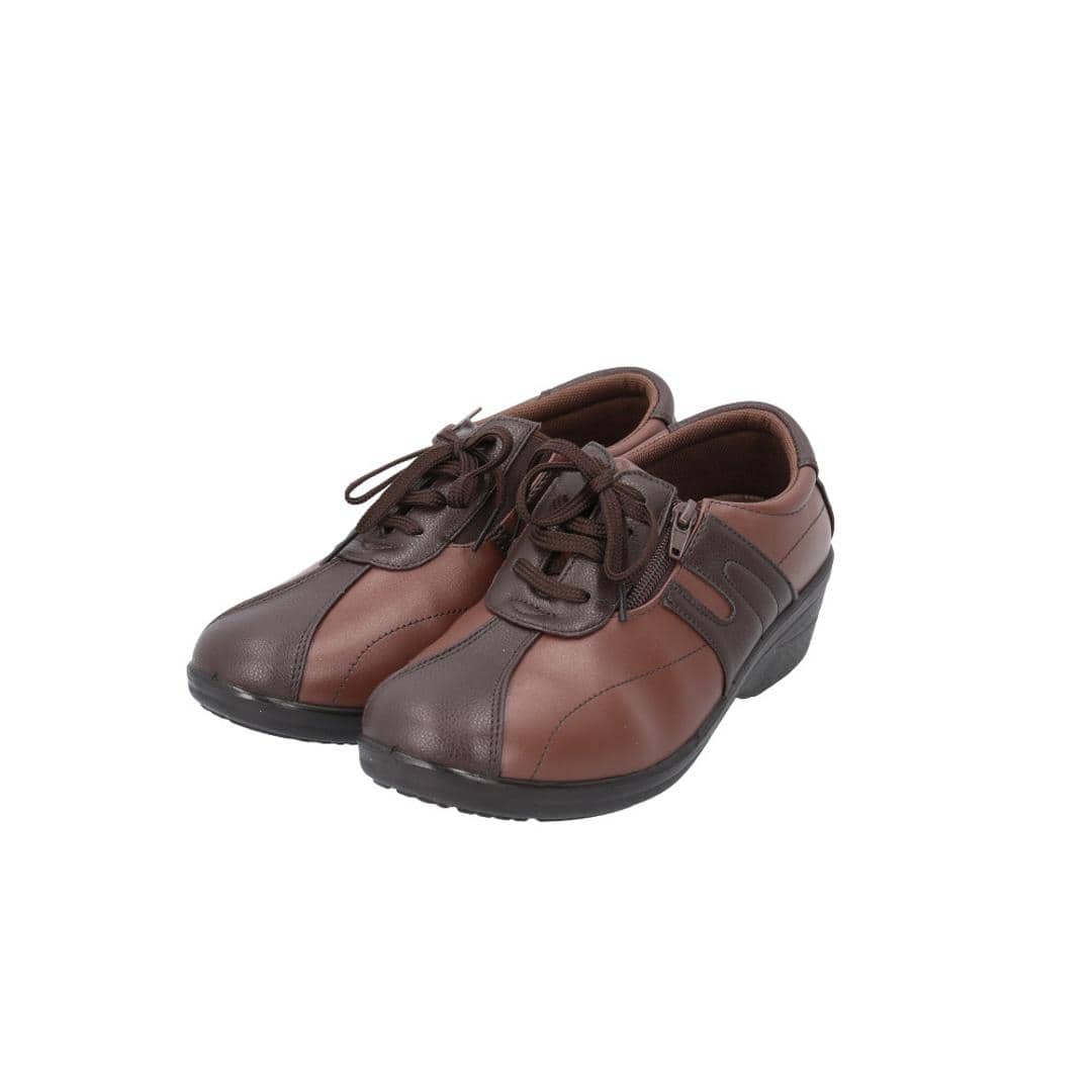 コンフォートシューズ レディース 通販 スニーカー シューズ 靴 くつ 婦人靴 紐靴 ミセスシューズ 女性 婦人 軽い 軽量 ウォーキングシューズ カジュアル 履きやすい シンプル ウォーキング PARK AVENUE パークアベニュー ギフト BROWN 22.5cm