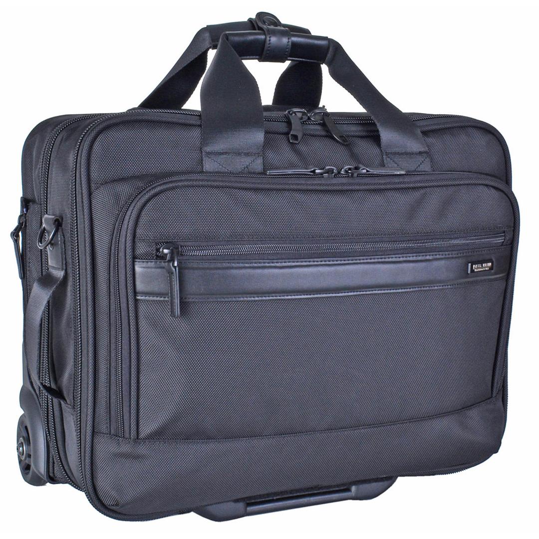 横型 ビジネスキャリー 通販 ビジネスバッグ キャリーバッグ キャリーケース ブリーフケース ビジネスバック キャリーバック ビジネス 出張 旅行 仕事 通勤 ブランド PAUL HEIM ポールヘイム 2552 PC収納 キャリーオン マチ拡張 メンズバッグ ブラック ・