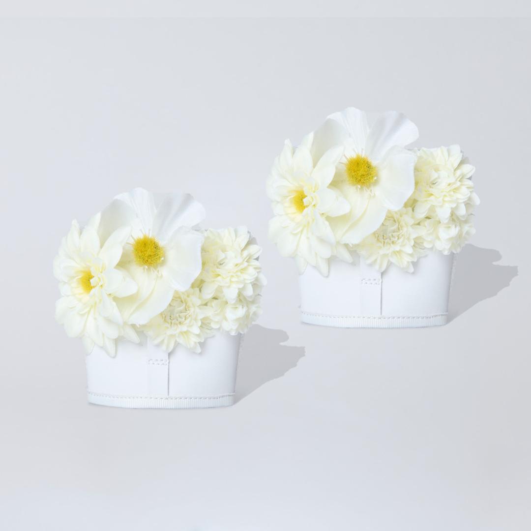 シューアクセサリー 通販 PERO COVER ペロカバー シューチャーム 装飾的アクセサリー シューパーツ シューズアクセサリー スニーカー 男女兼用 おしゃれ 上品 かわいい 靴アクセサリー 靴 くつ シューズ 簡単取付 贈り物 ギフト プレゼント Flower/White/White ・