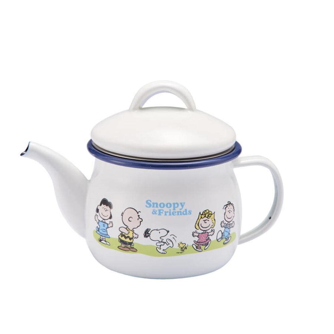 ティーポット 日本製 通販 豊琺瑯 SNJ-2406 ホーローティーポット 茶こし付 ティポット スヌーピー グッズ PEANUTS ピーナッツ グリーンフィールド 紅茶ポット 茶器 急須 お茶 ポット 茶湯器 茶道具 こしアミ付き 琺瑯 おしゃれ キャラクター グリーンフィールド ・