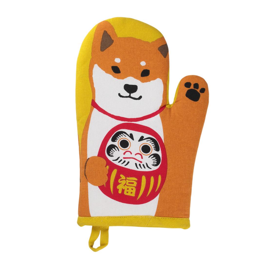 鍋つかみ ミトン 通販 キッチンミトン なぺつかみ 片手ミトン カフェミトン グリルミトン ウレタンフォーム pea pod ピーポッド キッチン用品 台所 キッチン かわいい 可愛い チェック おしゃれ オシャレ 雑貨 大人 ギフト 贈り物 だるままねきしばた/イエロー ・