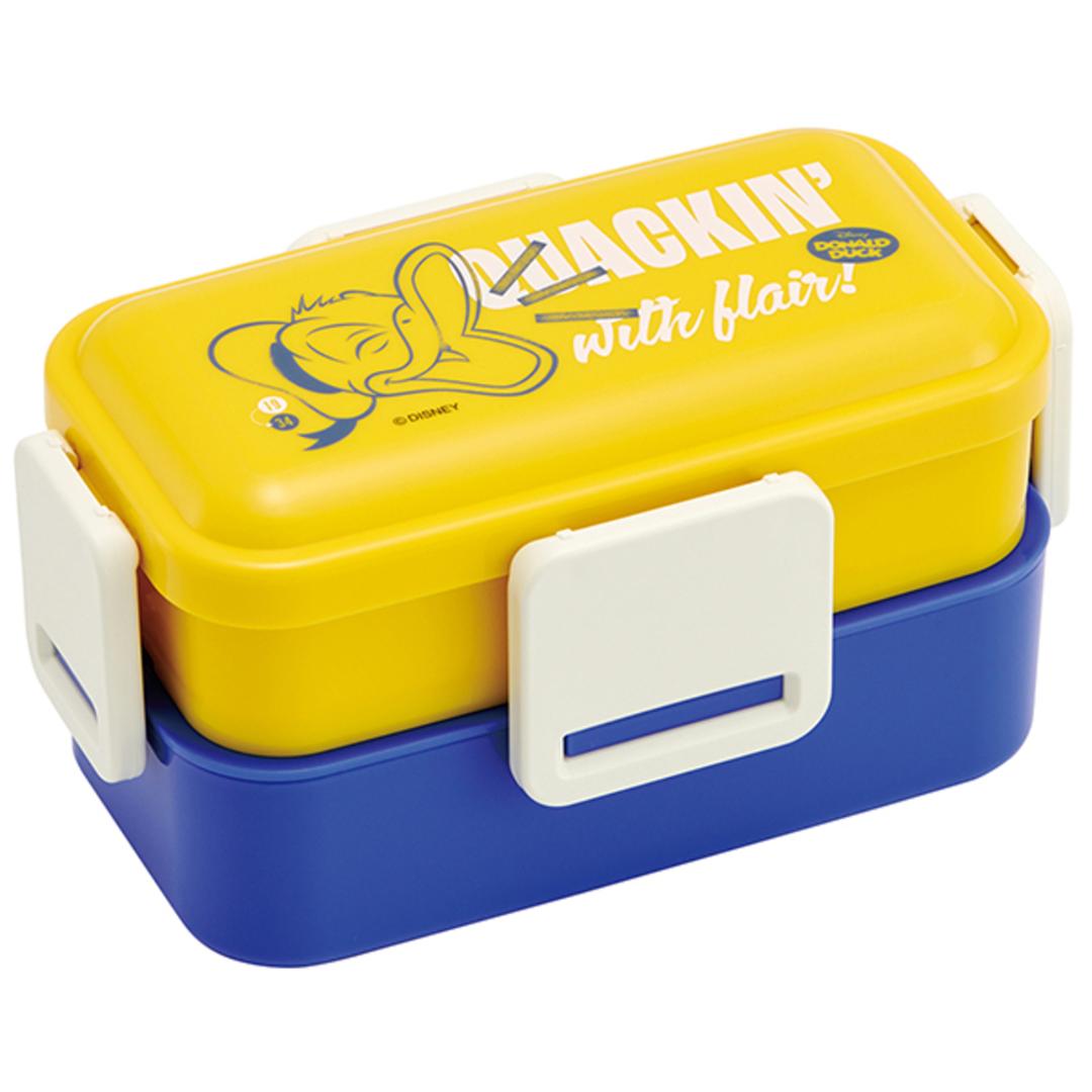 Skater スケーター 弁当箱 2段 ランチボックス キャラクター 通販 弁当 600ml ふわっと弁当箱 食洗機 電子レンジ レンジ 抗菌 仕切り スリム コンパクト 電子レンジ可 食洗機可 フタ ドーム型 くっつきにくい 汁漏れしにくい 4点ロック 収納 便利 ドナルドダック ・