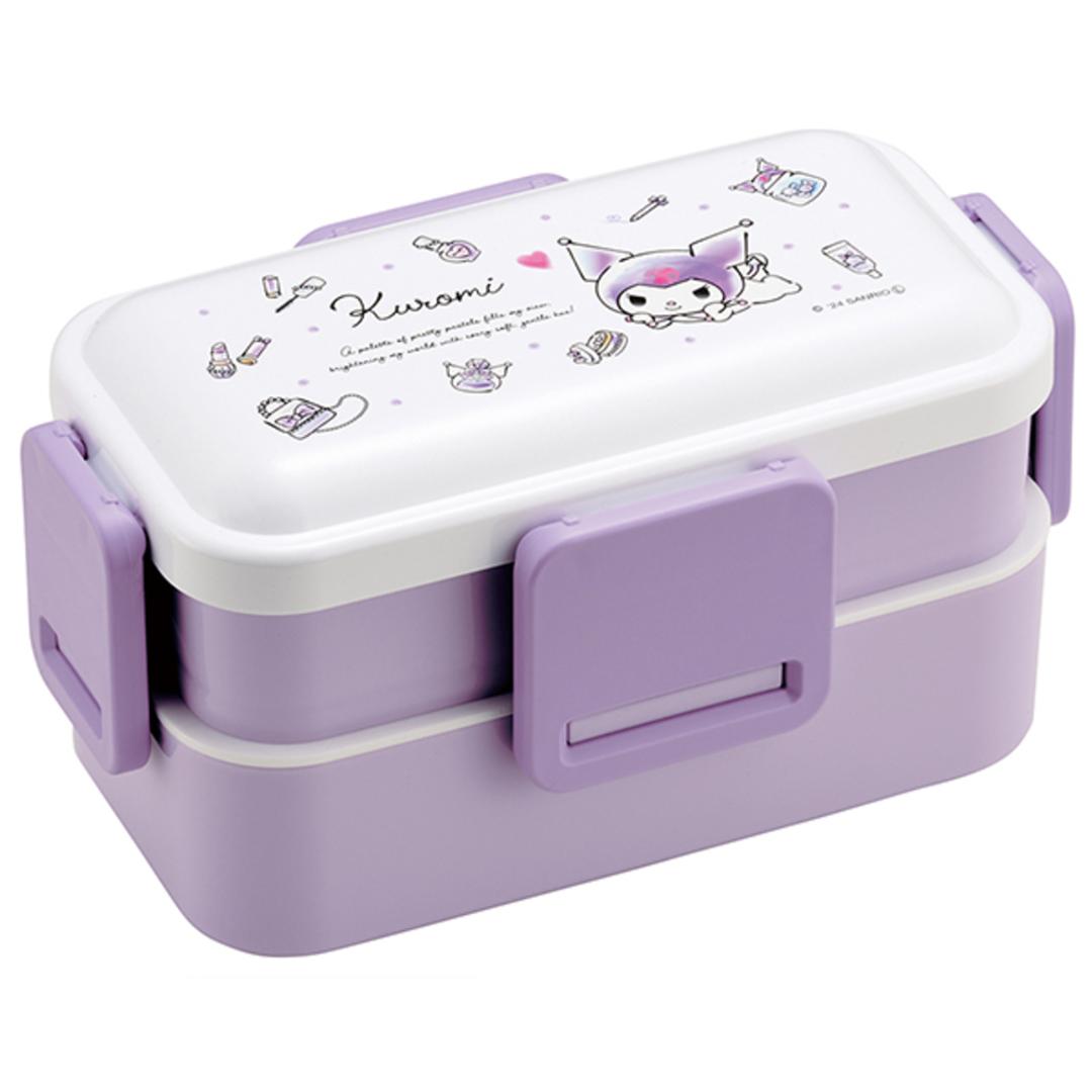 Skater スケーター 弁当箱 2段 ランチボックス キャラクター 通販 弁当 600ml ふわっと弁当箱 食洗機 電子レンジ レンジ 抗菌 仕切り スリム コンパクト 電子レンジ可 食洗機可 フタ ドーム型 くっつきにくい 汁漏れしにくい 4点ロック 収納 便利 クロミ水彩コスメ ・