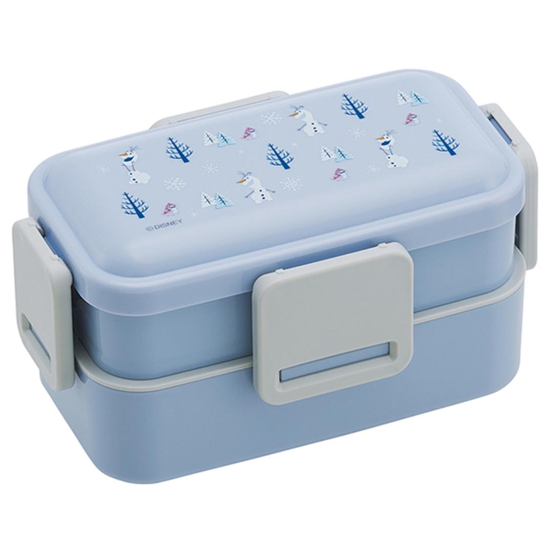 Skater スケーター 弁当箱 2段 ランチボックス キャラクター 通販 弁当 600ml ふわっと弁当箱 食洗機 電子レンジ レンジ 抗菌 仕切り スリム コンパクト 電子レンジ可 食洗機可 フタ ドーム型 くっつきにくい 汁漏れしにくい 4点ロック 収納 便利 オラフ ・
