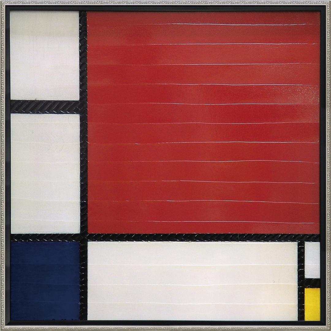 モンドリアン 絵画 通販 コンポジション アートフレーム インテリア アート フレーム 額縁 額 正方形 抽象画 名画 額入り 額装込 ピートモンドリアン ピエトモンドリアン 壁掛け 抽象絵画 玄関 リビング アートボード アートパネル ユーパワー レッド/ブルー&イエロー ・