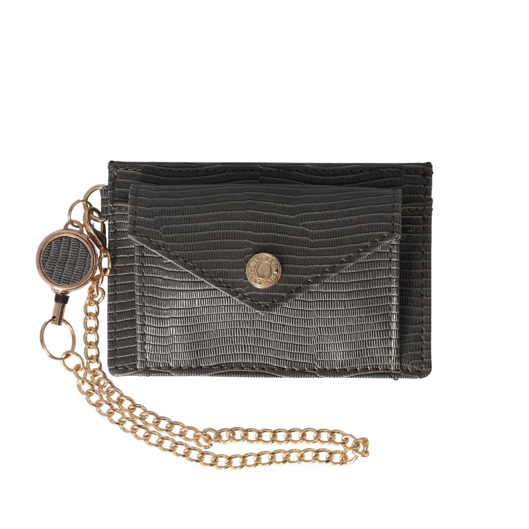 パスケース リール付き レディース 通販 定期入れ 定期券入れ パス ケース 女の子 小銭入れ コインケース 小物入れ 通勤 通学 おしゃれ かわいい シンプル 無地 合皮 大人可愛い Pisoraro ピソラロ PR36 レディースファッション 195.D/GRAY ・