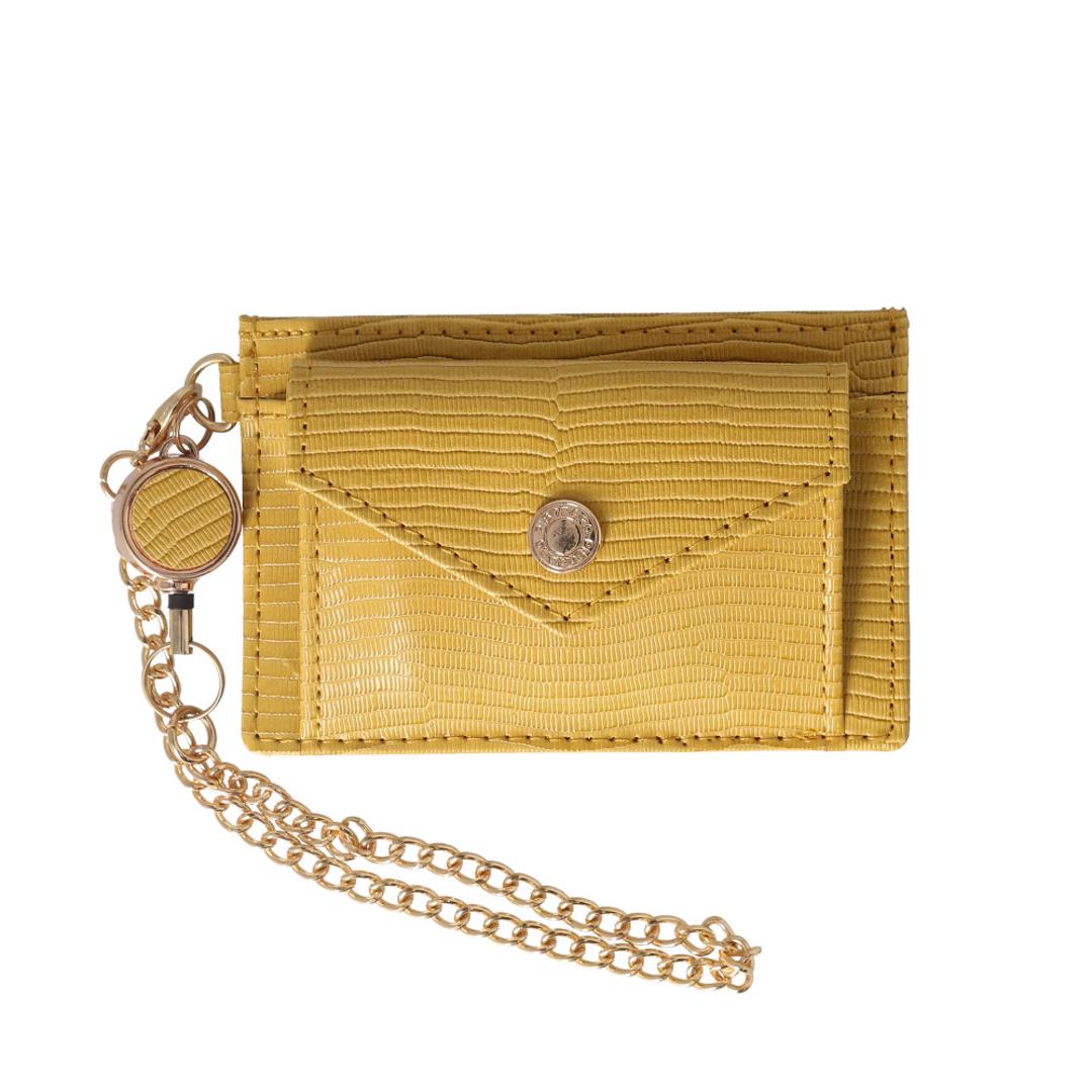 パスケース リール付き レディース 通販 定期入れ 定期券入れ パス ケース 女の子 小銭入れ コインケース 小物入れ 通勤 通学 おしゃれ かわいい シンプル 無地 合皮 大人可愛い Pisoraro ピソラロ PR36 レディースファッション 195.MUSTARD ・