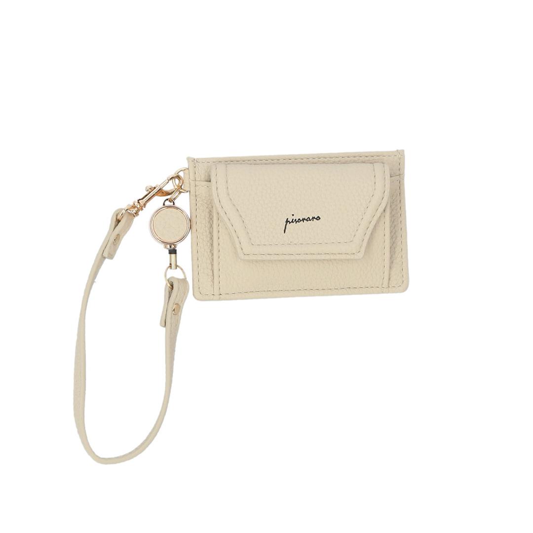 パスケース リール付き レディース 通販 定期入れ 定期券入れ パス ケース 女の子 小銭入れ コインケース 小物入れ 通勤 通学 おしゃれ かわいい シンプル 無地 合皮 大人可愛い Pisoraro ピソラロ PR36 レディースファッション 226.BEIGE ・