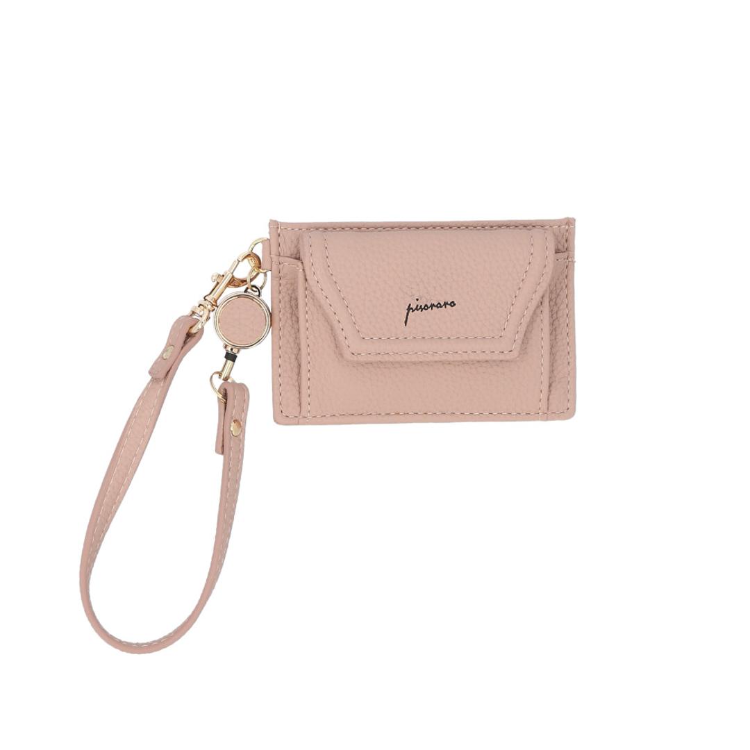 パスケース リール付き レディース 通販 定期入れ 定期券入れ パス ケース 女の子 小銭入れ コインケース 小物入れ 通勤 通学 おしゃれ かわいい シンプル 無地 合皮 大人可愛い Pisoraro ピソラロ PR36 レディースファッション 226.PINK ・